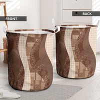 Polynesian Tribal Pattern Patchwork Picturesque Laundry Basket Mocha LT7 - Polynesian Pride