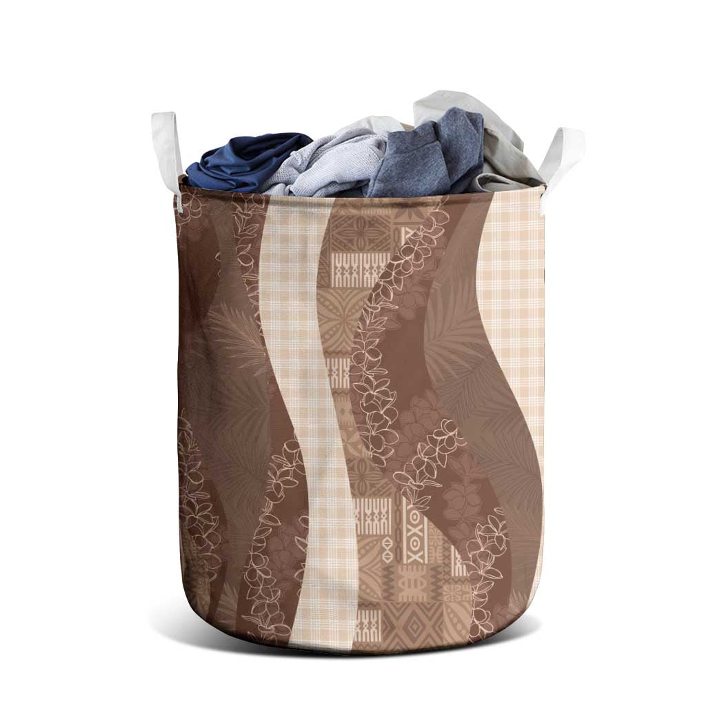 Polynesian Tribal Pattern Patchwork Picturesque Laundry Basket Mocha LT7 - Polynesian Pride