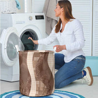Polynesian Tribal Pattern Patchwork Picturesque Laundry Basket Mocha LT7 - Polynesian Pride