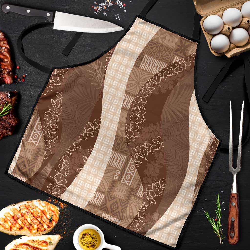 Polynesian Tribal Pattern Patchwork Picturesque Apron Mocha LT7 Mocha - Polynesian Pride