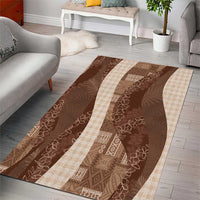 Polynesian Tribal Pattern Patchwork Picturesque Area Rug Mocha LT7 - Polynesian Pride