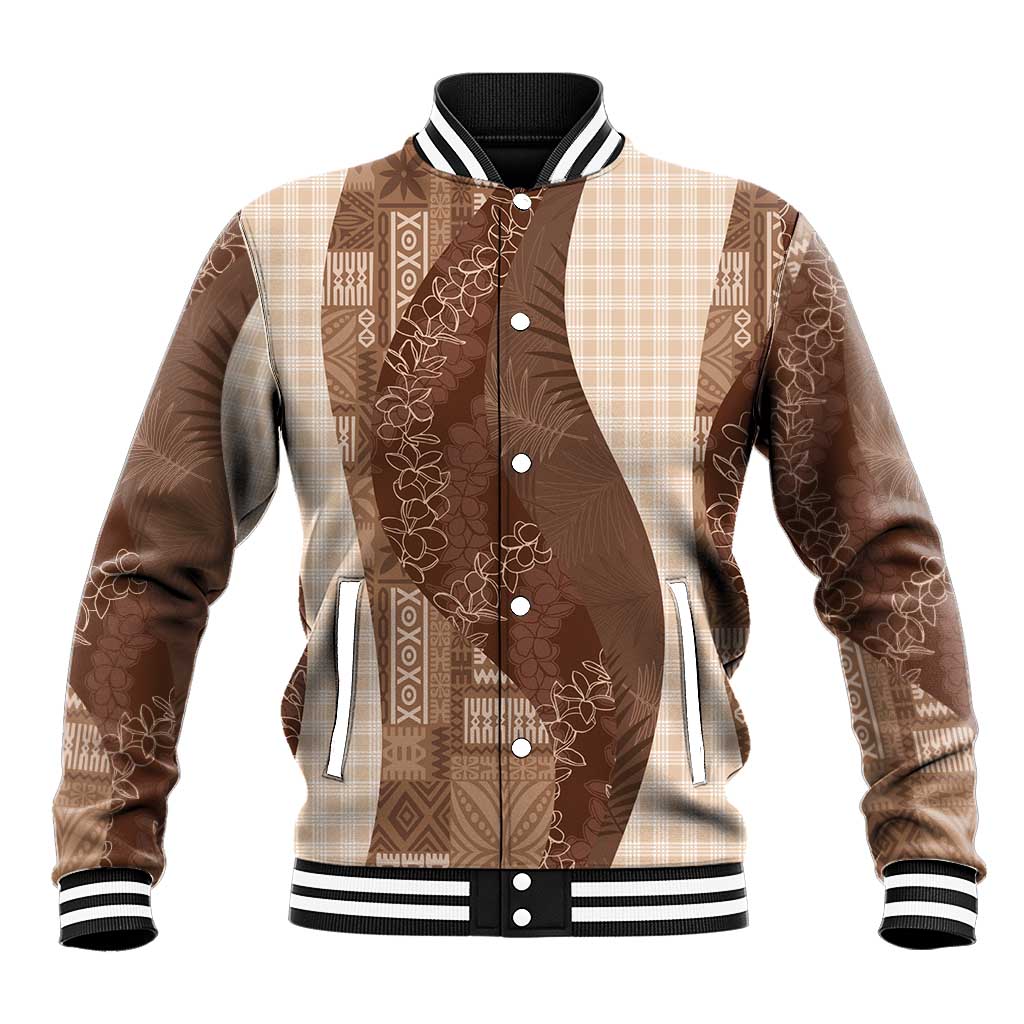 Polynesian Tribal Pattern Patchwork Picturesque Baseball Jacket Mocha LT7 Unisex Mocha - Polynesian Pride