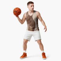 Polynesian Tribal Pattern Patchwork Picturesque Basketball Jersey Mocha