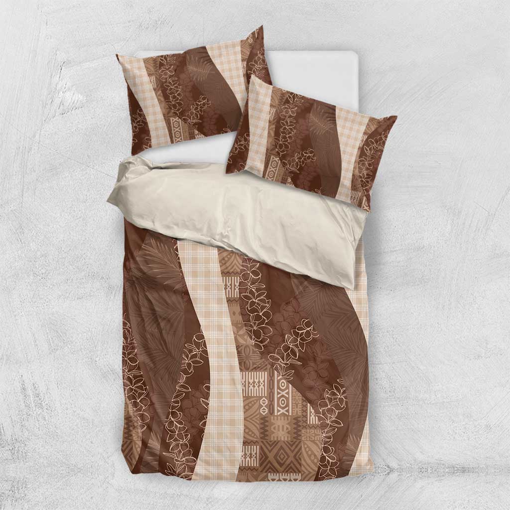 Polynesian Tribal Pattern Patchwork Picturesque Bedding Set Mocha LT7 US Twin 172cm x 218cm Mocha - Polynesian Pride