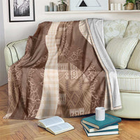 Polynesian Tribal Pattern Patchwork Picturesque Blanket Mocha LT7 Mocha - Polynesian Pride