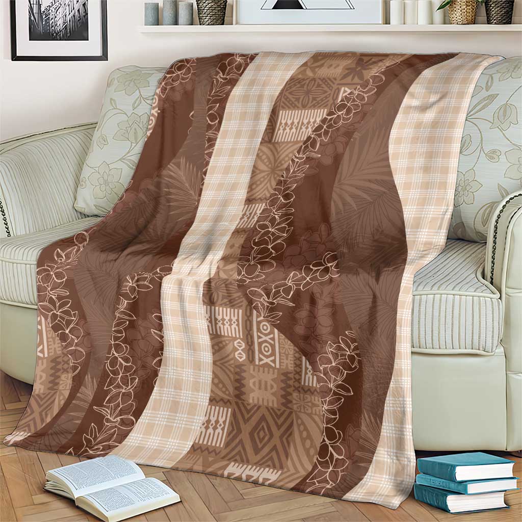 Polynesian Tribal Pattern Patchwork Picturesque Blanket Mocha LT7 - Polynesian Pride