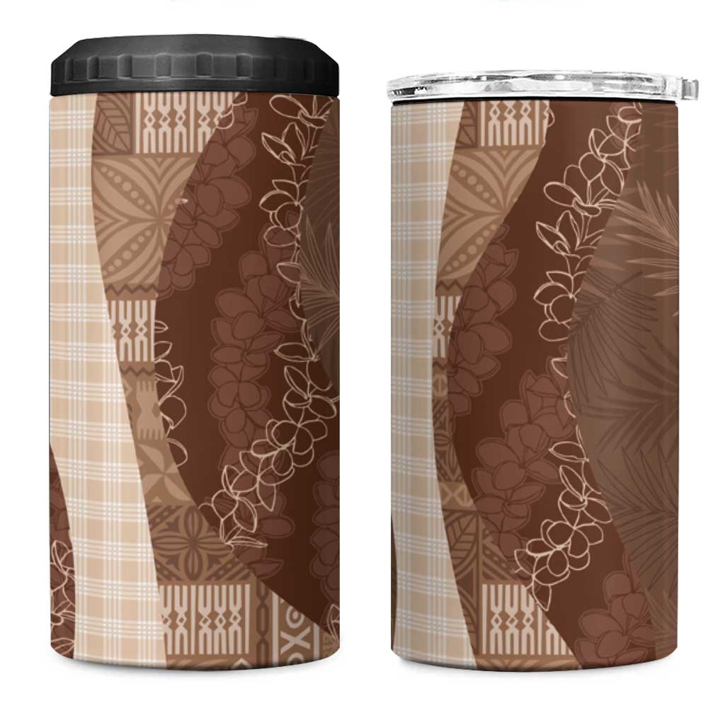 Polynesian Tribal Pattern Patchwork Picturesque 4 in 1 Can Cooler Tumbler Mocha LT7 One Size: 16 oz Mocha - Polynesian Pride