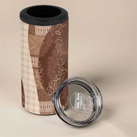 Polynesian Tribal Pattern Patchwork Picturesque 4 in 1 Can Cooler Tumbler Mocha LT7 - Polynesian Pride