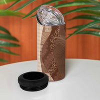 Polynesian Tribal Pattern Patchwork Picturesque 4 in 1 Can Cooler Tumbler Mocha LT7 - Polynesian Pride