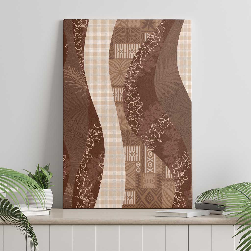 Polynesian Tribal Pattern Patchwork Picturesque Canvas Wall Art Mocha LT7 - Polynesian Pride