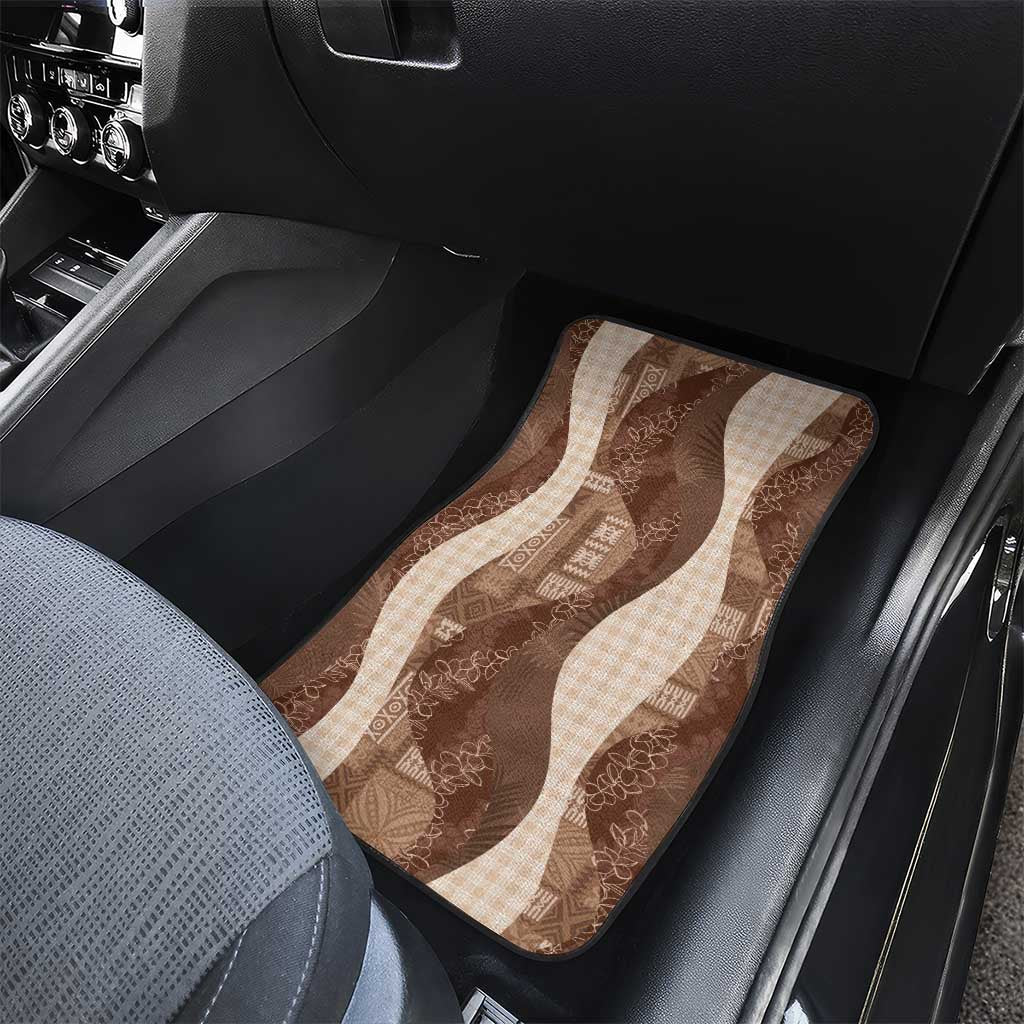 Polynesian Tribal Pattern Patchwork Picturesque Car Mats Mocha LT7 - Polynesian Pride