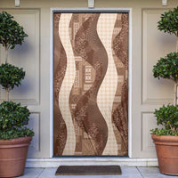 Polynesian Tribal Pattern Patchwork Picturesque Door Cover Mocha LT7 Mocha - Polynesian Pride