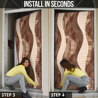 Polynesian Tribal Pattern Patchwork Picturesque Door Cover Mocha LT7 - Polynesian Pride