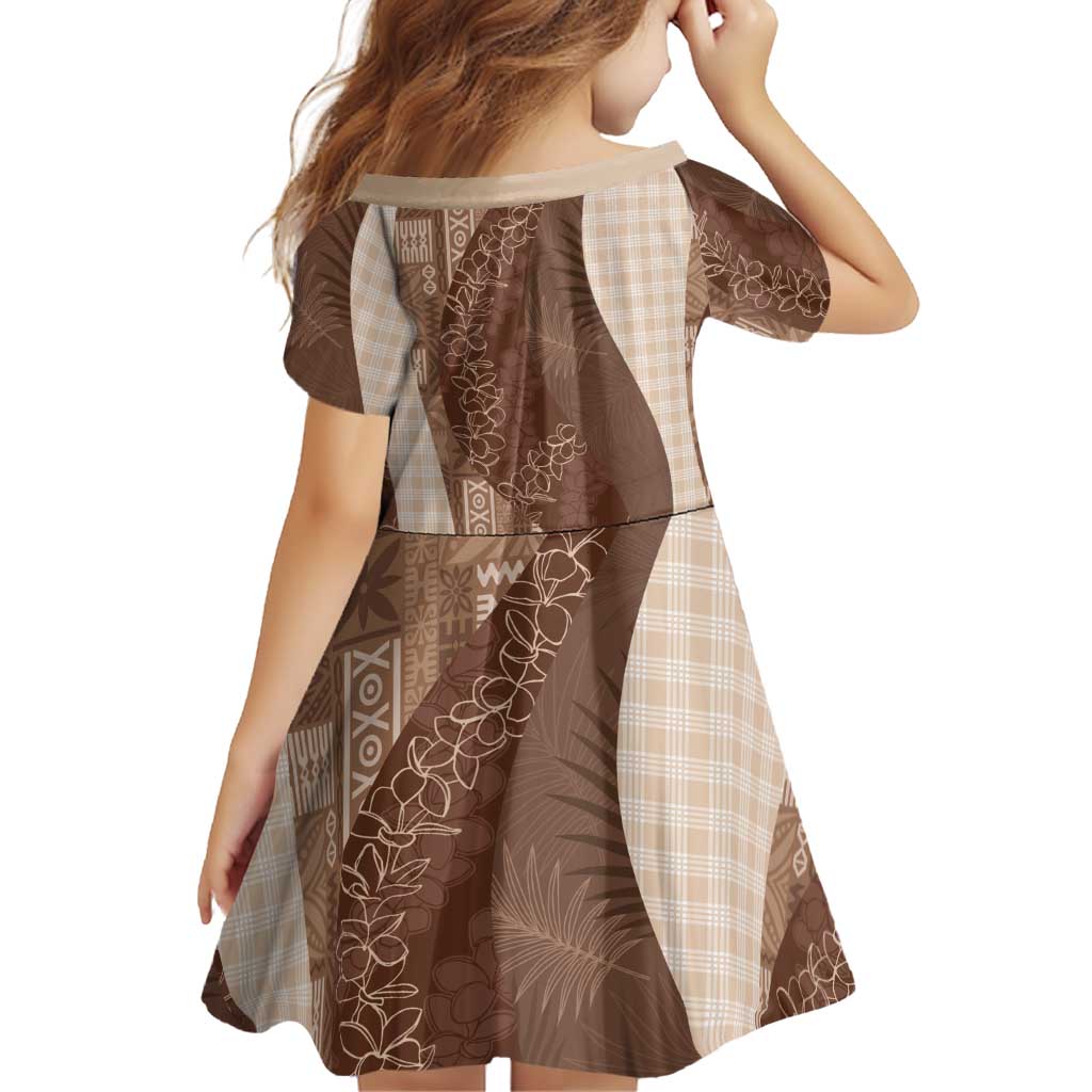 Polynesian Tribal Pattern Patchwork Picturesque Family Matching Summer Maxi Dress and Hawaiian Shirt Mocha LT7 - Polynesian Pride
