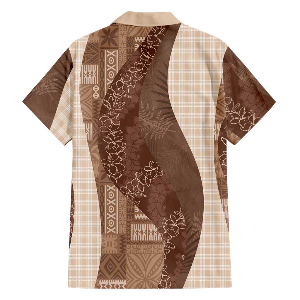 Polynesian Tribal Pattern Patchwork Picturesque Family Matching Tank Maxi Dress and Hawaiian Shirt Mocha