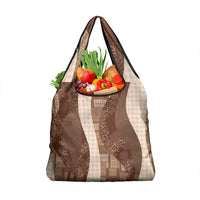 Polynesian Tribal Pattern Patchwork Picturesque Grocery Bag Mocha LT7 1-pack One Size Mocha - Polynesian Pride