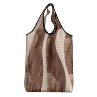 Polynesian Tribal Pattern Patchwork Picturesque Grocery Bag Mocha LT7 - Polynesian Pride