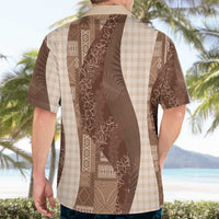 Polynesian Tribal Pattern Patchwork Picturesque Hawaiian Shirt Mocha LT7 - Polynesian Pride