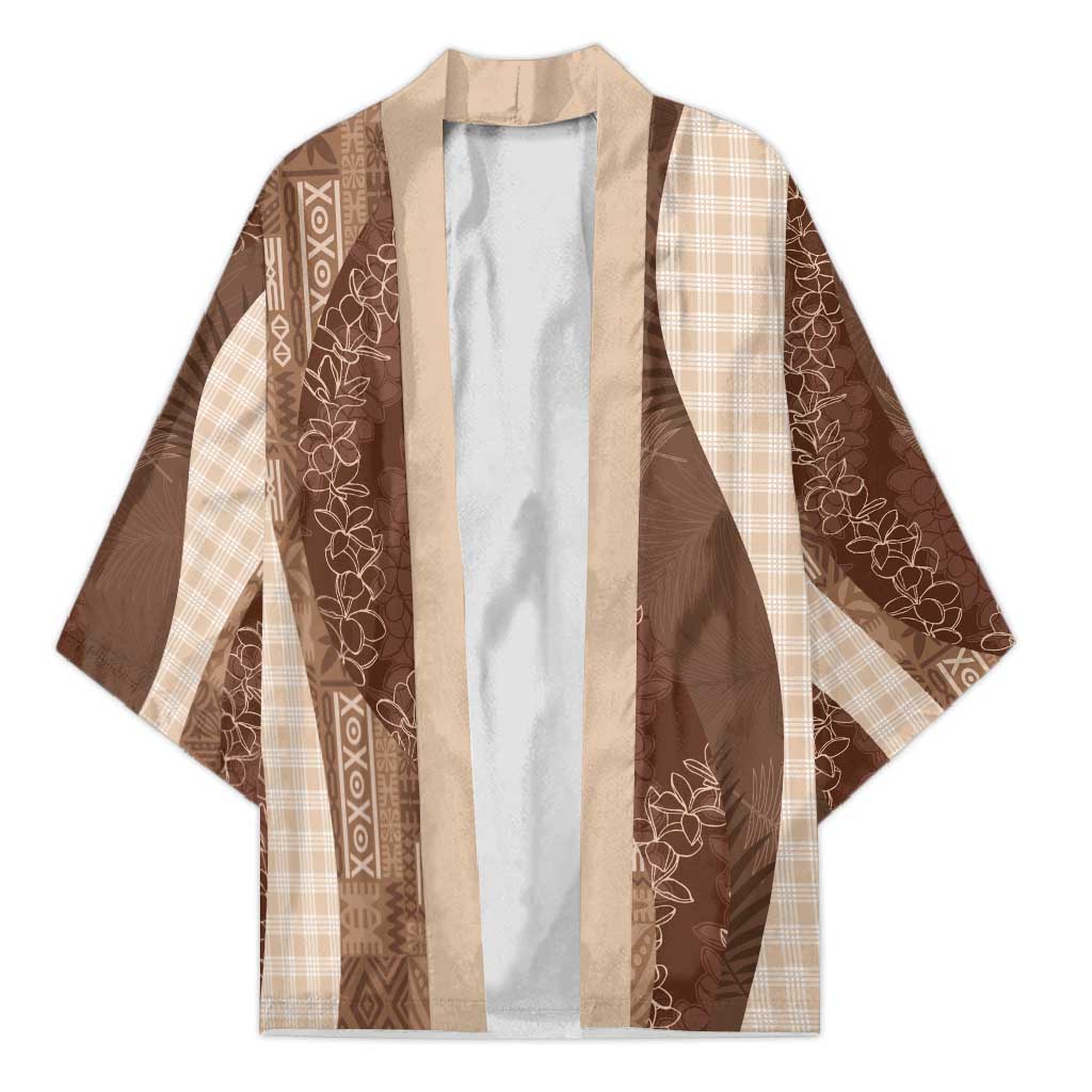 Polynesian Tribal Pattern Patchwork Picturesque Kimono Mocha LT7 Unisex Mocha - Polynesian Pride