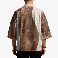 Polynesian Tribal Pattern Patchwork Picturesque Kimono Mocha LT7 - Polynesian Pride