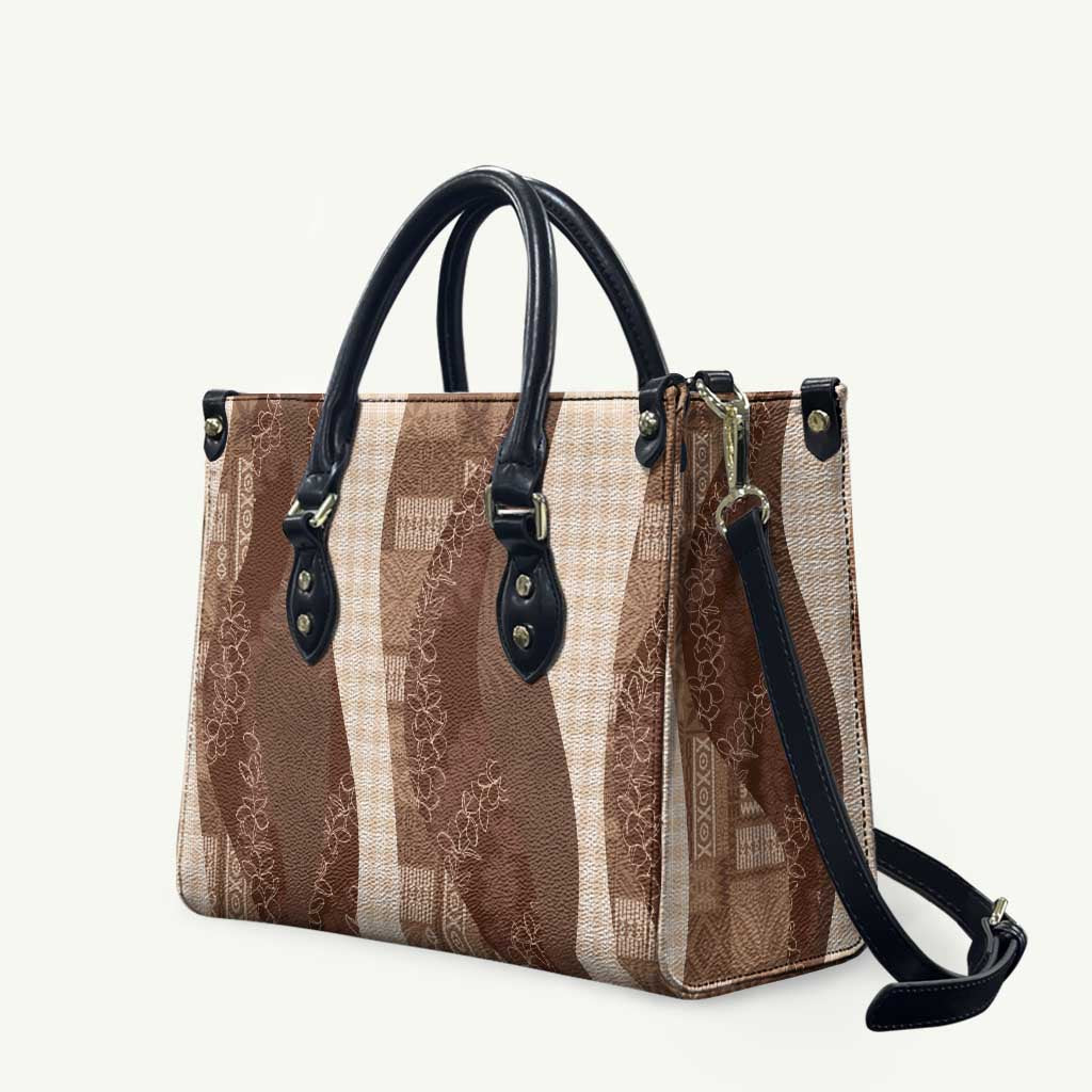 Polynesian Tribal Pattern Patchwork Picturesque Leather Bag Mocha LT7 Mocha - Polynesian Pride