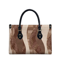 Polynesian Tribal Pattern Patchwork Picturesque Leather Bag Mocha LT7 - Polynesian Pride