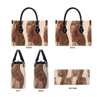 Polynesian Tribal Pattern Patchwork Picturesque Leather Bag Mocha LT7 - Polynesian Pride