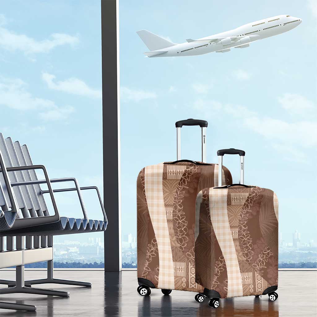 Polynesian Tribal Pattern Patchwork Picturesque Luggage Cover Mocha LT7 - Polynesian Pride