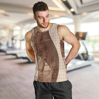 Polynesian Tribal Pattern Patchwork Picturesque Men Tank Top Mocha LT7 Mocha - Polynesian Pride