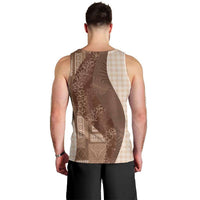 Polynesian Tribal Pattern Patchwork Picturesque Men Tank Top Mocha LT7 - Polynesian Pride