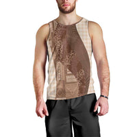 Polynesian Tribal Pattern Patchwork Picturesque Men Tank Top Mocha LT7 - Polynesian Pride