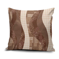 Polynesian Tribal Pattern Patchwork Picturesque Pillow Cover Mocha