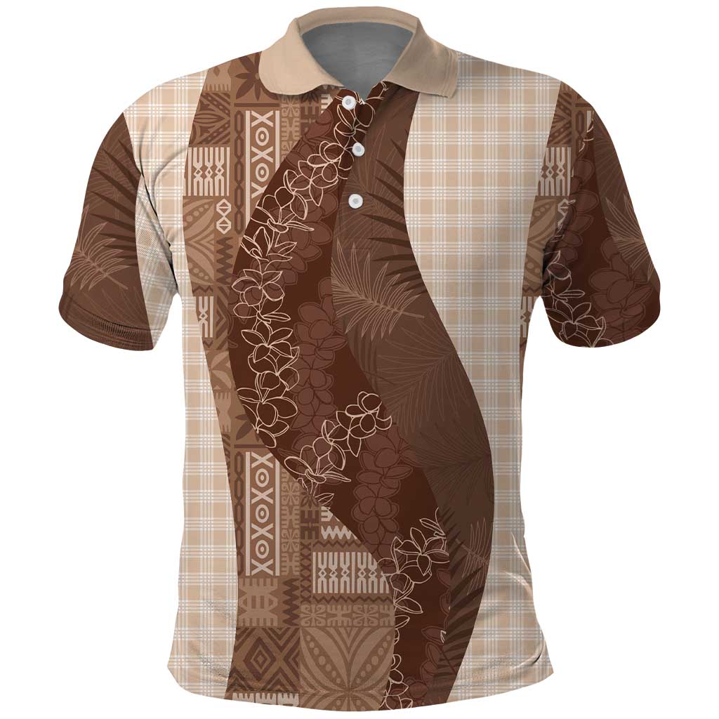 Polynesian Tribal Pattern Patchwork Picturesque Polo Shirt Mocha LT7 Mocha - Polynesian Pride