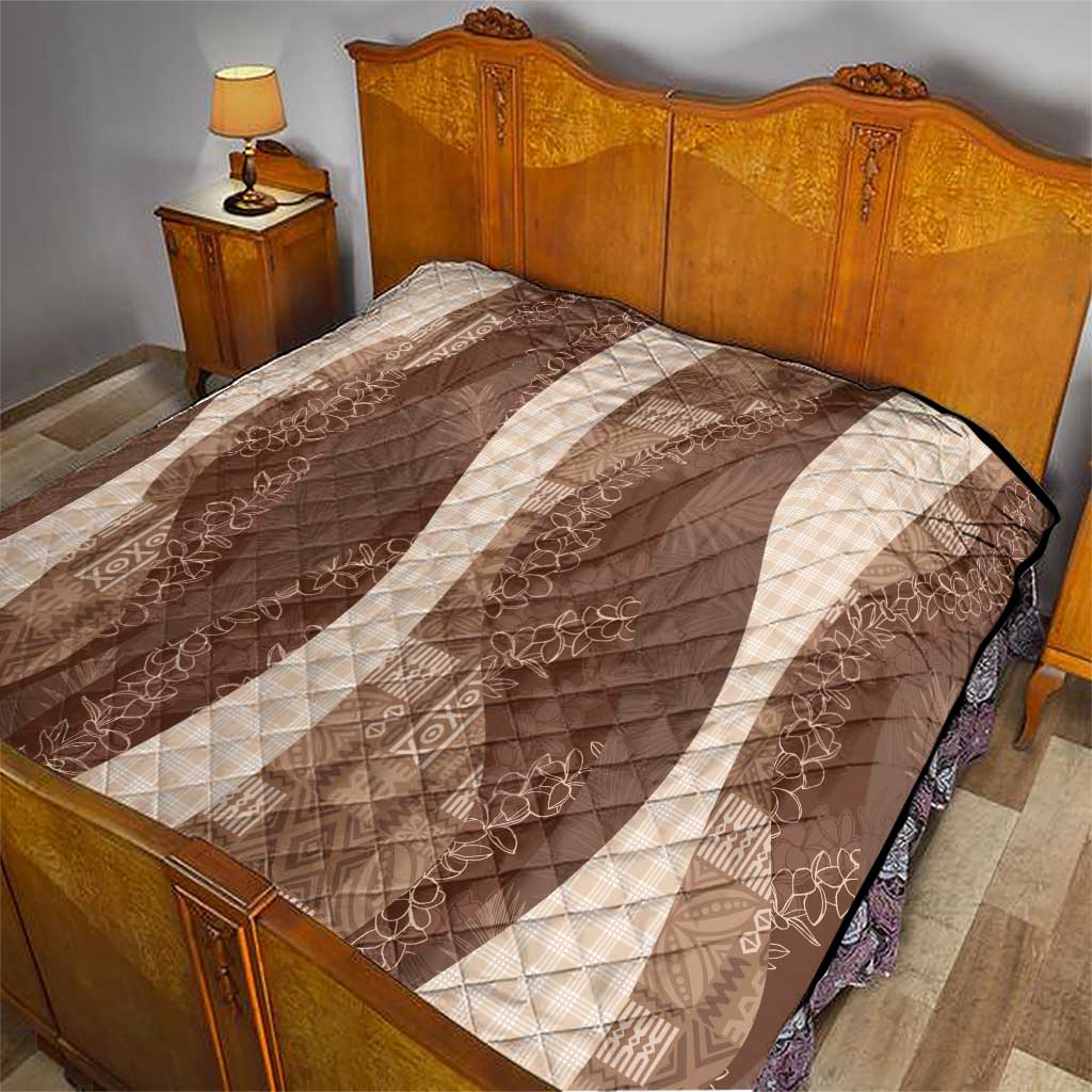 Polynesian Tribal Pattern Patchwork Picturesque Quilt Mocha LT7 - Polynesian Pride