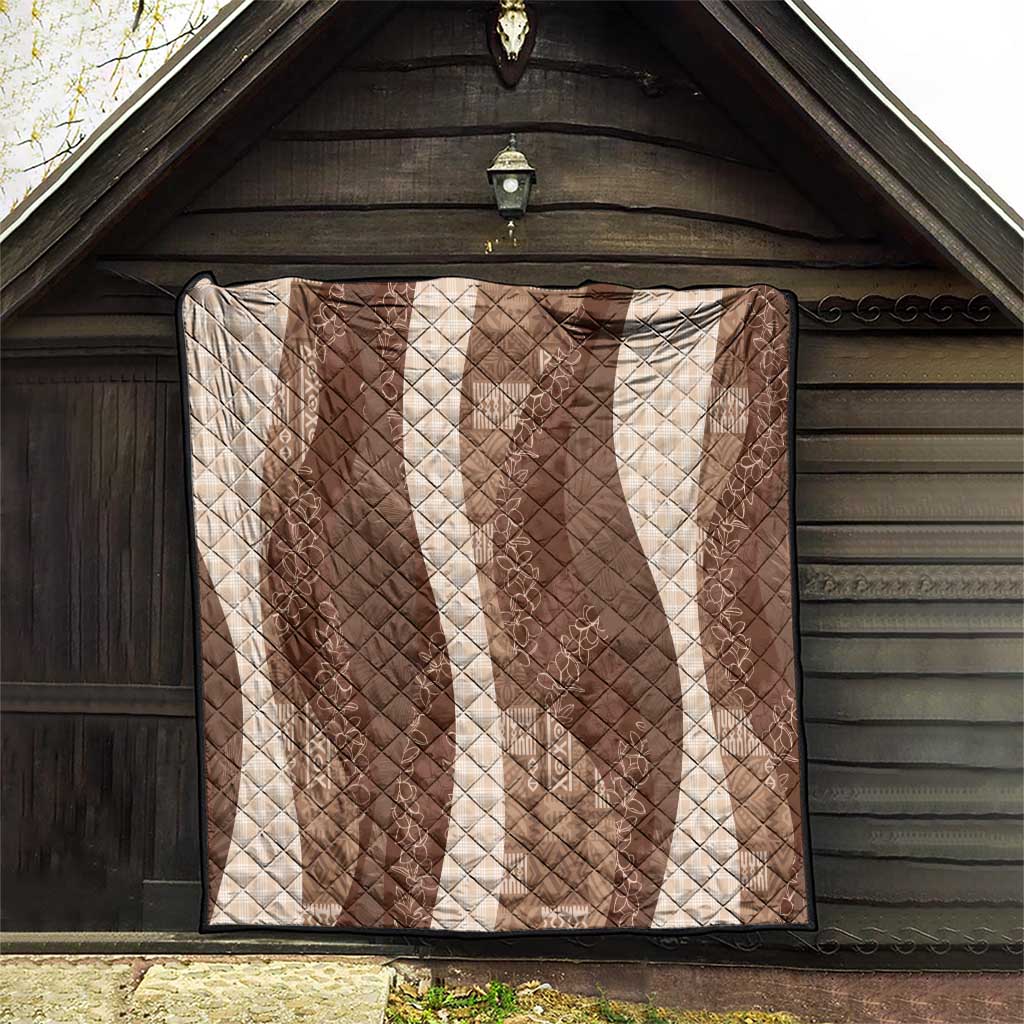 Polynesian Tribal Pattern Patchwork Picturesque Quilt Mocha LT7 - Polynesian Pride