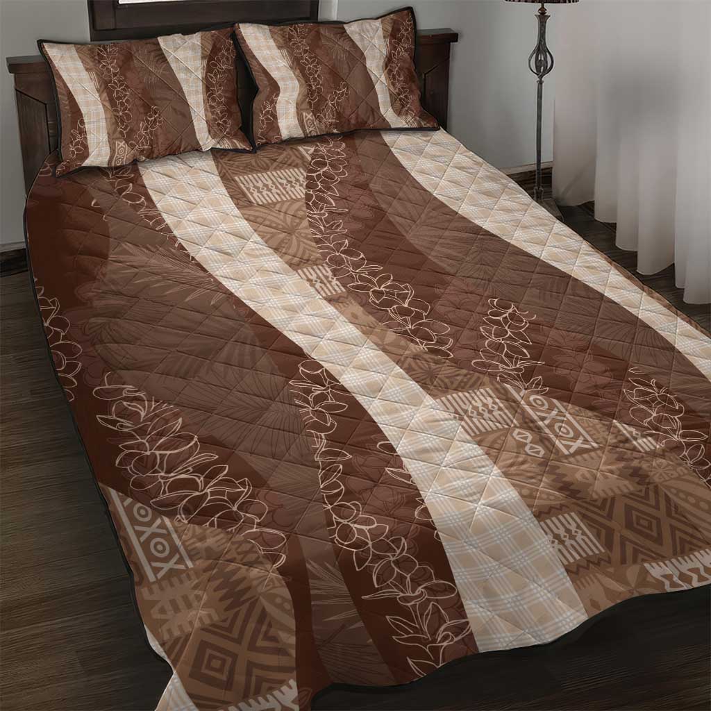 Polynesian Tribal Pattern Patchwork Picturesque Quilt Bed Set Mocha LT7 Mocha - Polynesian Pride