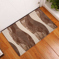 Polynesian Tribal Pattern Patchwork Picturesque Rubber Doormat Mocha LT7 - Polynesian Pride