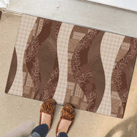 Polynesian Tribal Pattern Patchwork Picturesque Rubber Doormat Mocha LT7 - Polynesian Pride