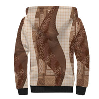 Polynesian Tribal Pattern Patchwork Picturesque Sherpa Hoodie Mocha LT7 - Polynesian Pride