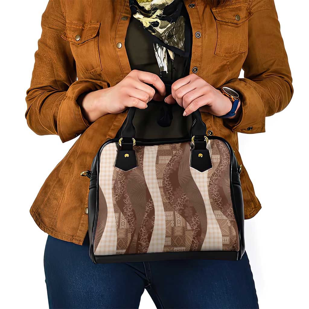 Polynesian Tribal Pattern Patchwork Picturesque Shoulder Handbag Mocha LT7 - Polynesian Pride