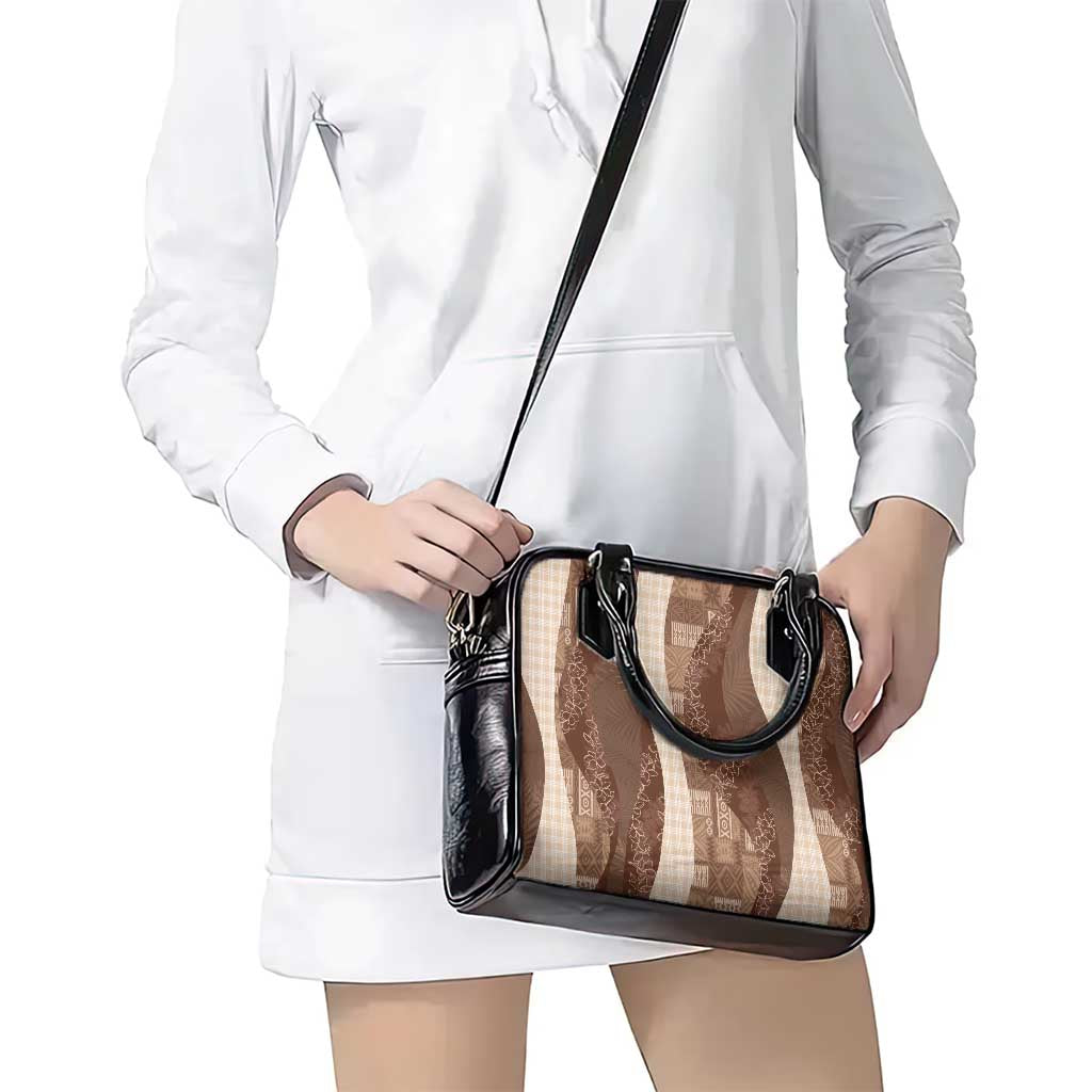 Polynesian Tribal Pattern Patchwork Picturesque Shoulder Handbag Mocha LT7 - Polynesian Pride
