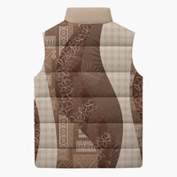 Polynesian Tribal Pattern Patchwork Picturesque Sleeveless Puffer Jacket Mocha LT7 - Polynesian Pride