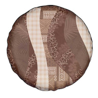 Polynesian Tribal Pattern Patchwork Picturesque Spare Tire Cover Mocha LT7 - Polynesian Pride