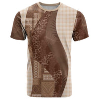 Polynesian Tribal Pattern Patchwork Picturesque T Shirt Mocha LT7 Mocha - Polynesian Pride