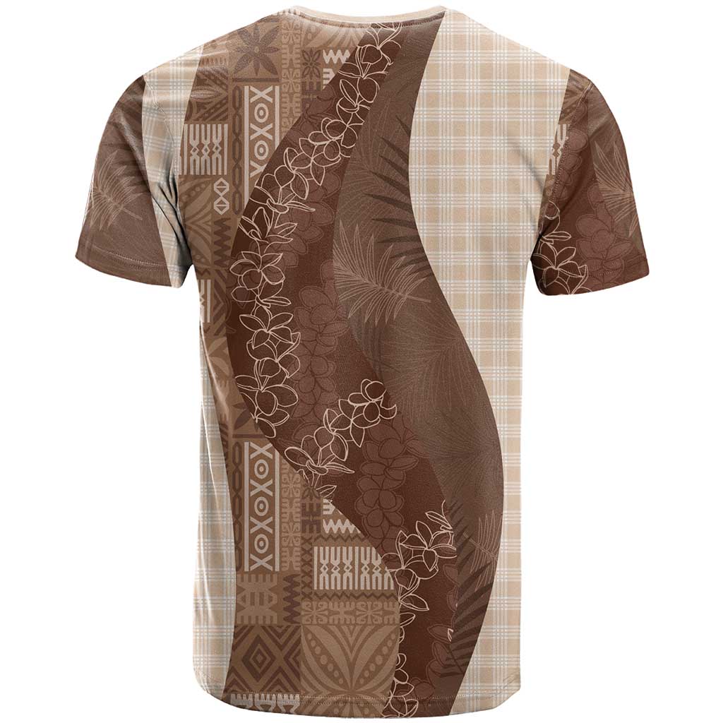 Polynesian Tribal Pattern Patchwork Picturesque T Shirt Mocha LT7 - Polynesian Pride