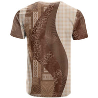Polynesian Tribal Pattern Patchwork Picturesque T Shirt Mocha LT7 - Polynesian Pride