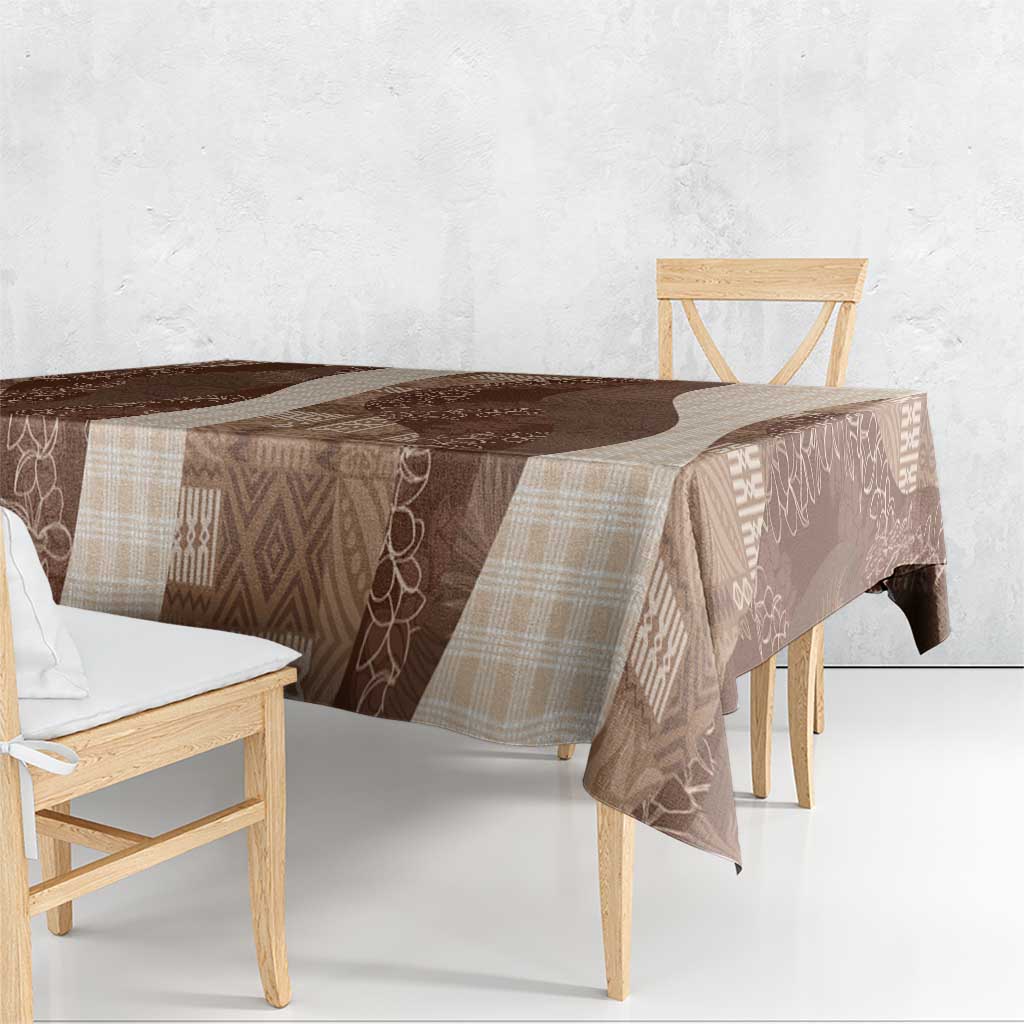 Polynesian Tribal Pattern Patchwork Picturesque Tablecloth Mocha LT7 - Polynesian Pride