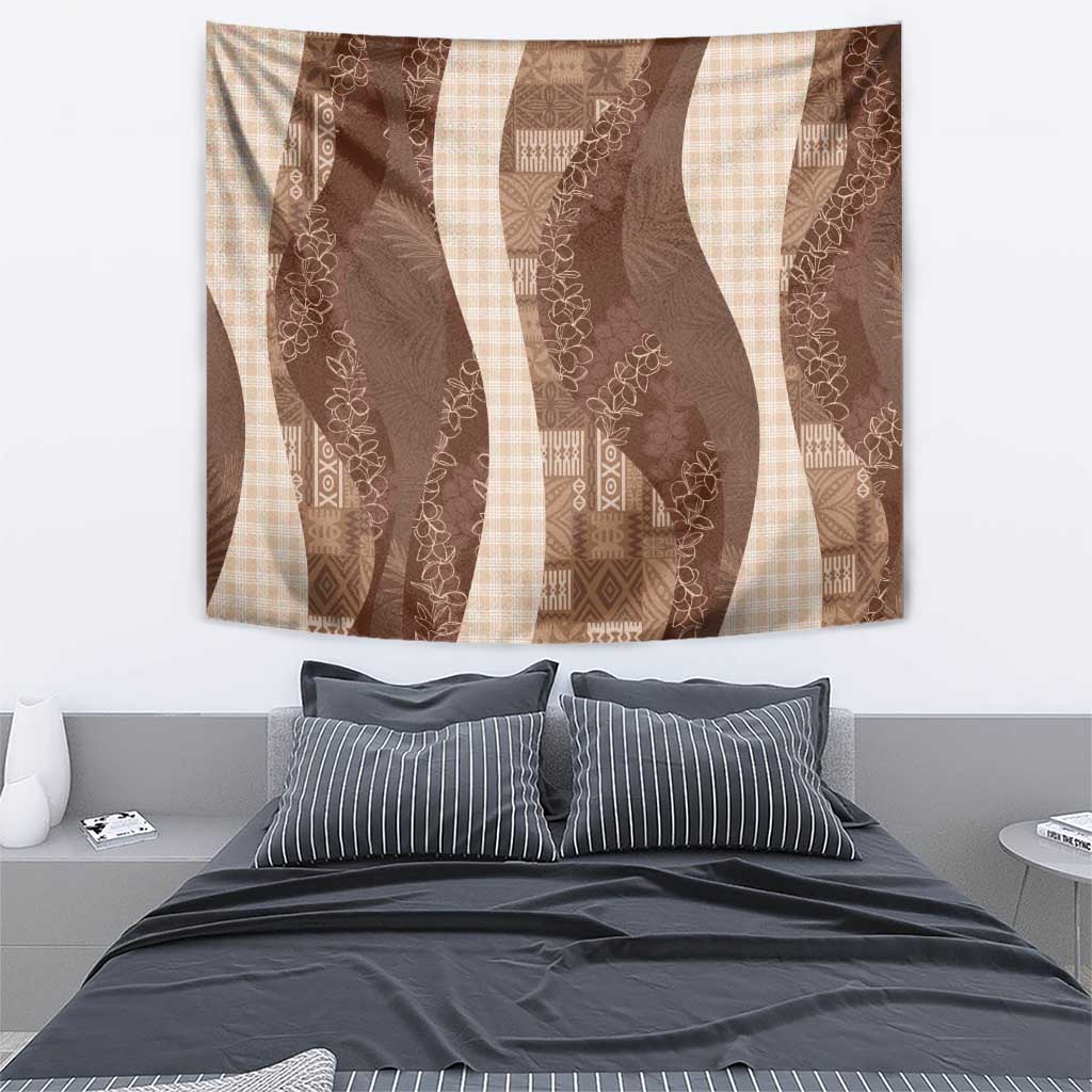Polynesian Tribal Pattern Patchwork Picturesque Tapestry Mocha LT7 - Polynesian Pride