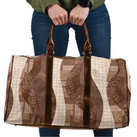 Polynesian Tribal Pattern Patchwork Picturesque Travel Bag Mocha