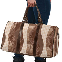 Polynesian Tribal Pattern Patchwork Picturesque Travel Bag Mocha